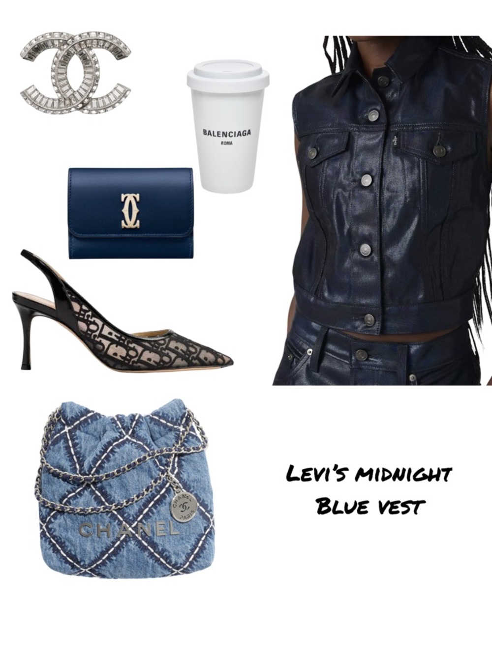 Levi's Metallic Blue/Black Vest